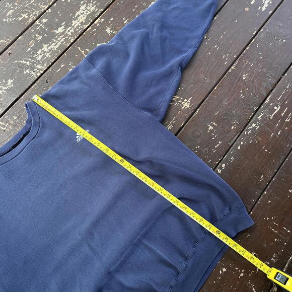 (L) Vintage 90s Y2K Adidas Crewneck Sweatshirt Navy Faded - Picture 5 of 6